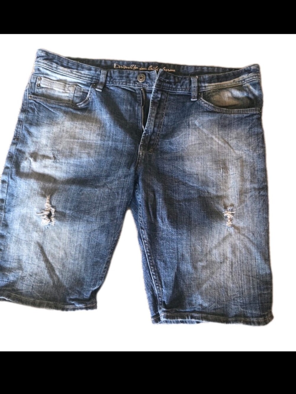 i jeans by Buffalo Faded Blue Distressed Denim Shorts